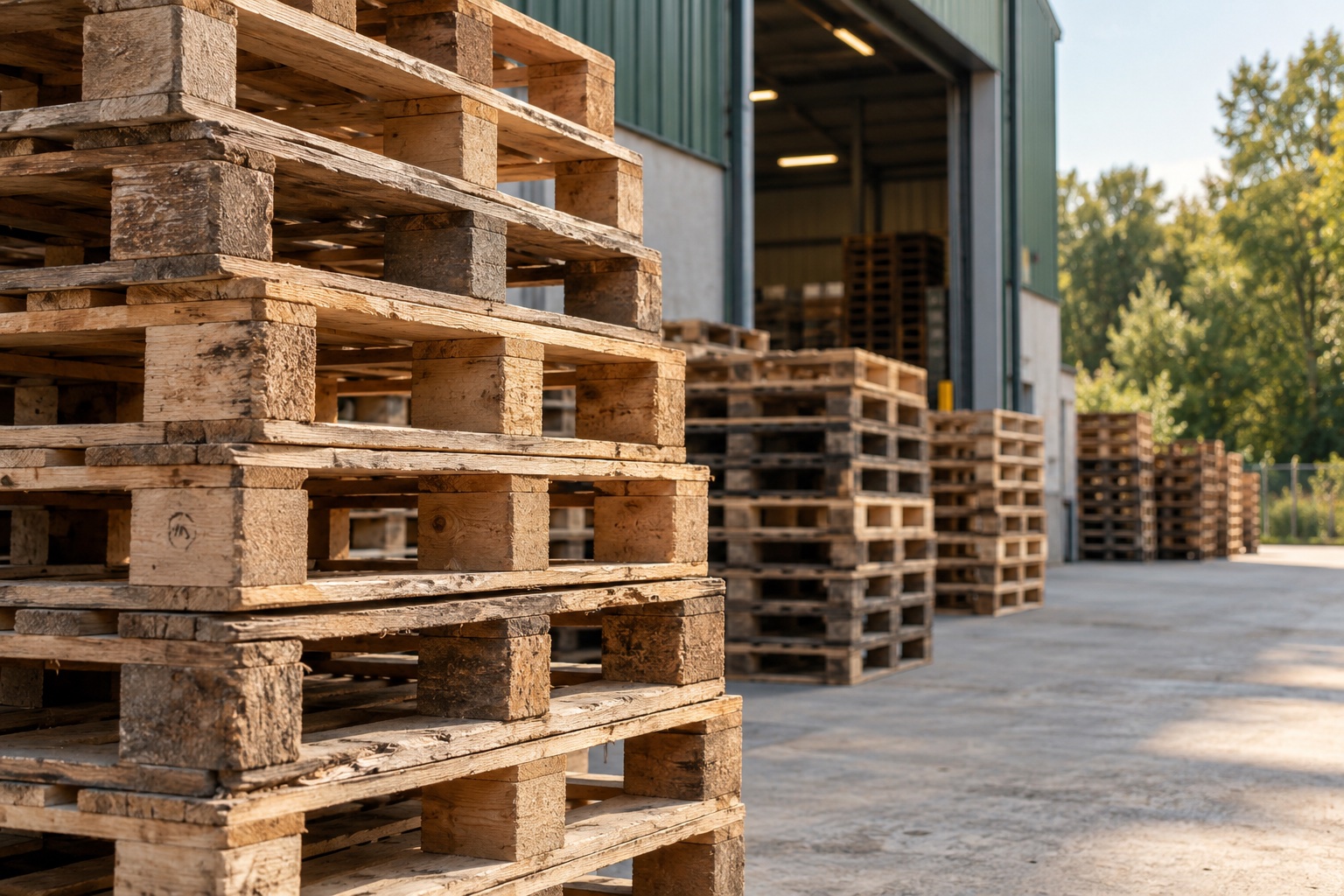 Illustration de palettes en bois à valoriser, générée par IA